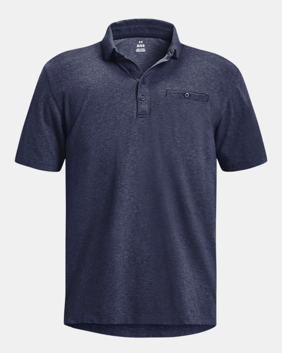 Men's UA Luxe Heather Polo in Blue image number 4
